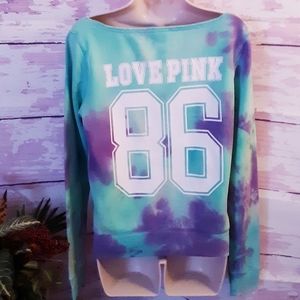 COPY - VS PINK,Custom Tie Dyed Slouch shoulder Sw…